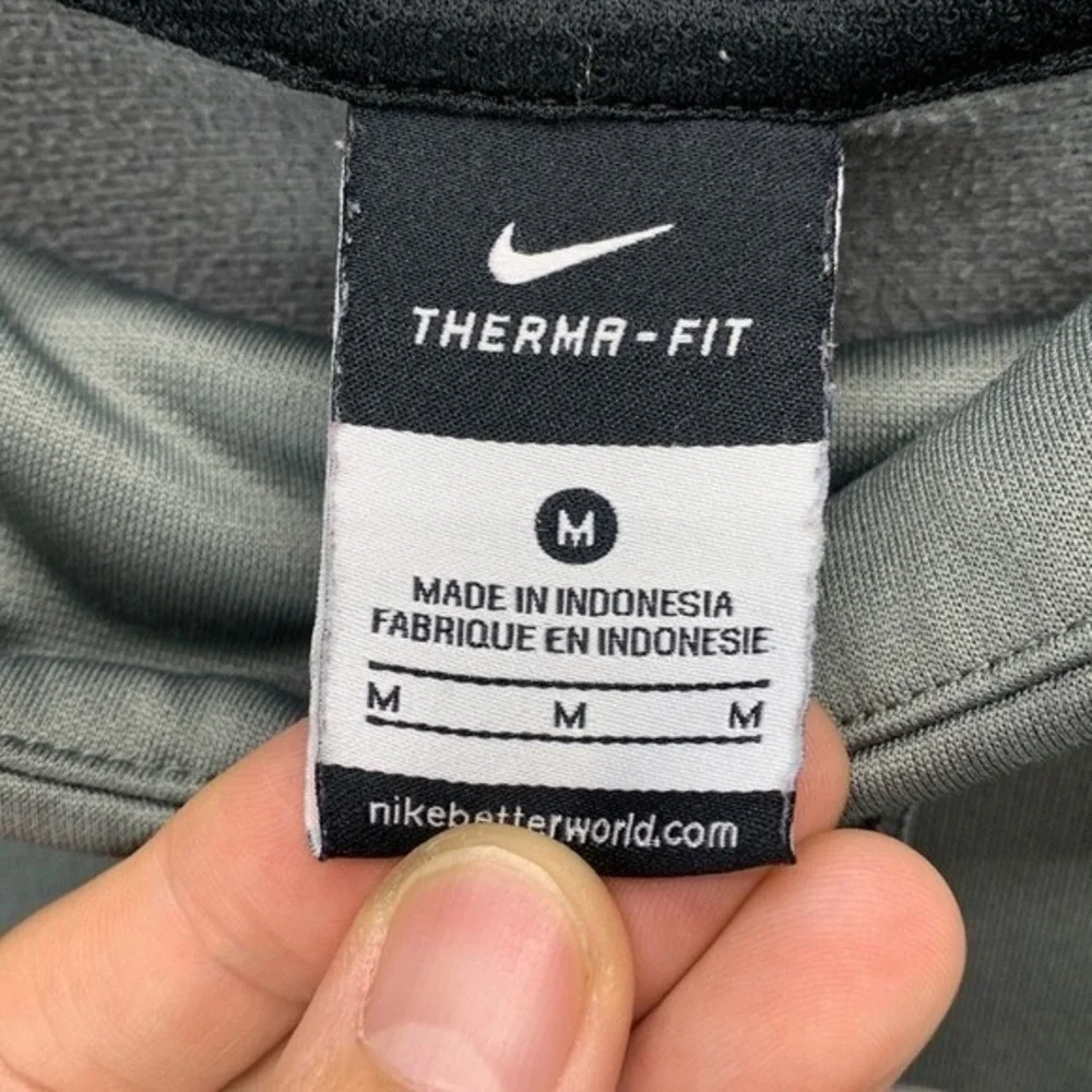 Nike Elite Therma-Fit Hoodie Men's Size M Gray Pullover Sweatshirt Athletic